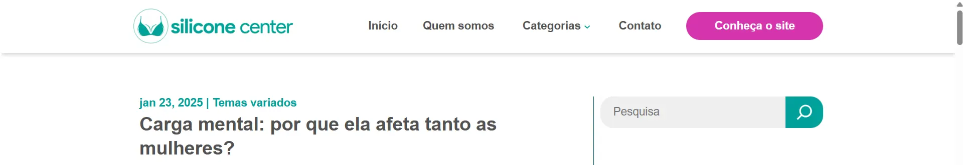 Notícia sobre a sobrecarga mental feminina. Site 2